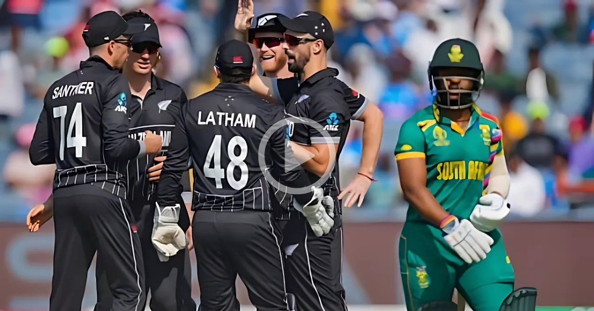 NZ vs SA 2nd ODI Live: New Zealand vs South Africa players in action at Gaddafi Stadium, Lahore during the thrilling second ODI match