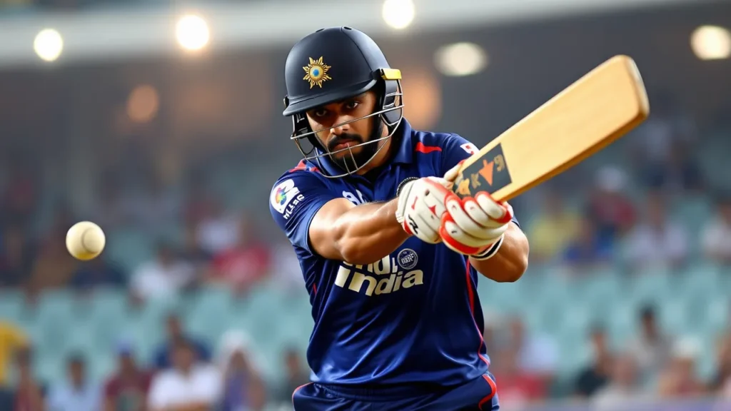 Abhishek Sharma in action during a T20 match, showcasing his batting skills